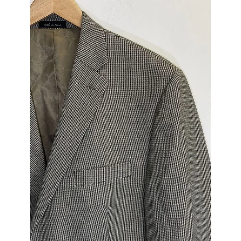 Ralph Lauren Mens 46L‎ Beige Check Soft Blazer Sport Coat Suit Jacket Lined